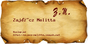 Zajácz Melitta névjegykártya